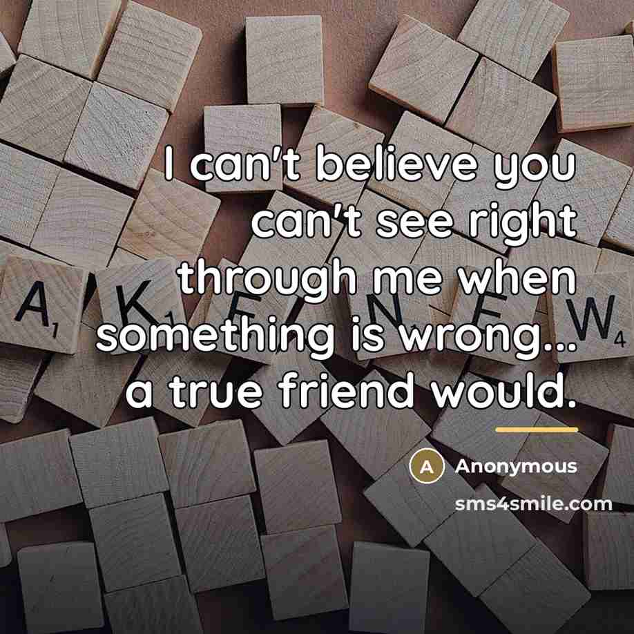 “I can't believe you can't see right through me when…” quote by Anonymous