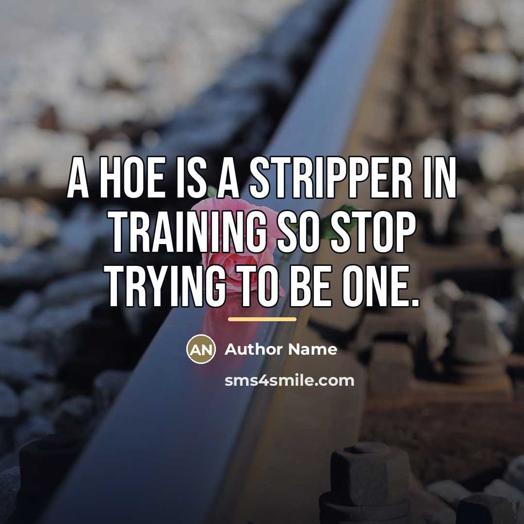“A hoe is a stripper in training so stop trying…” quote by Author Name