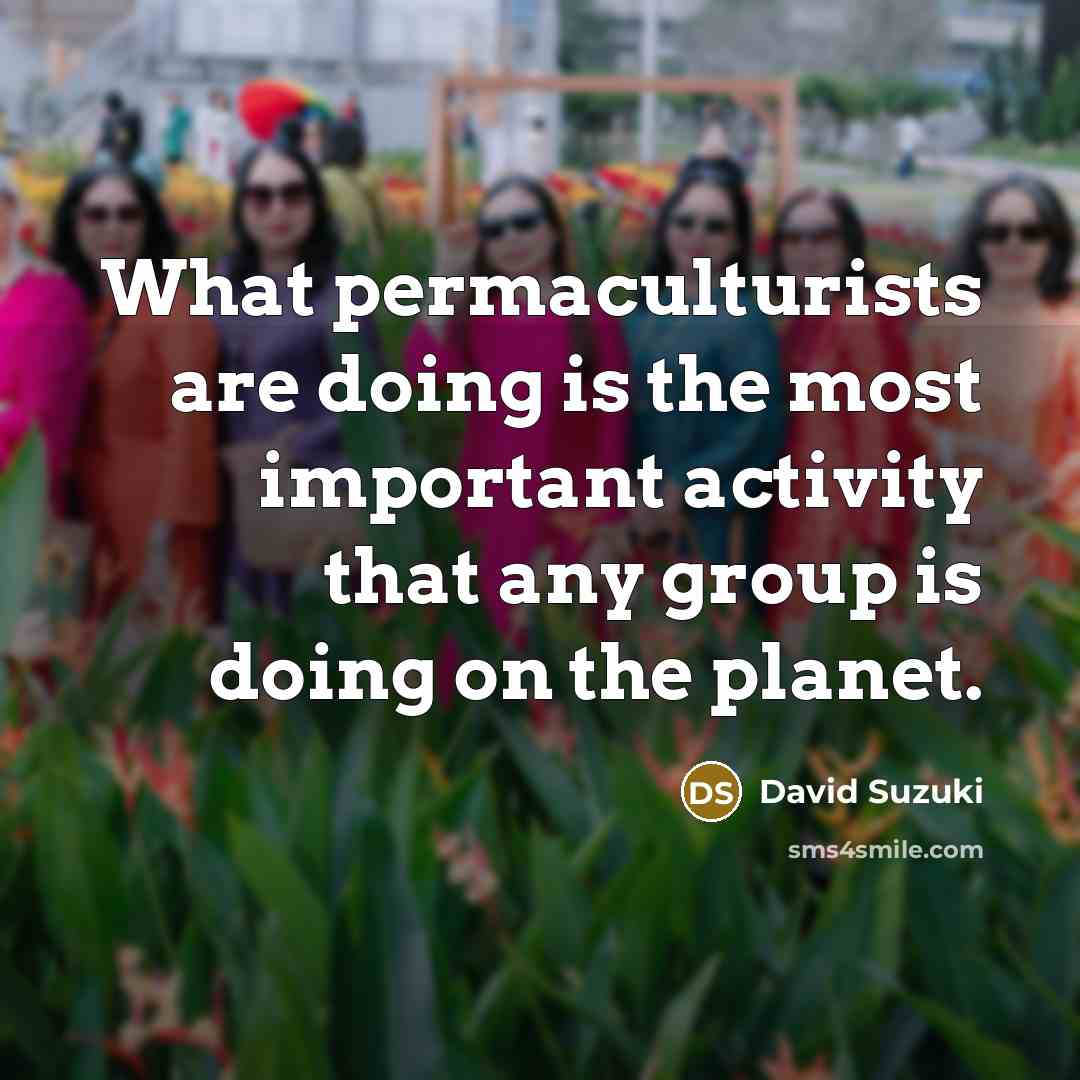 “What permaculturists are doing is the most important activity that…” quote by David Suzuki