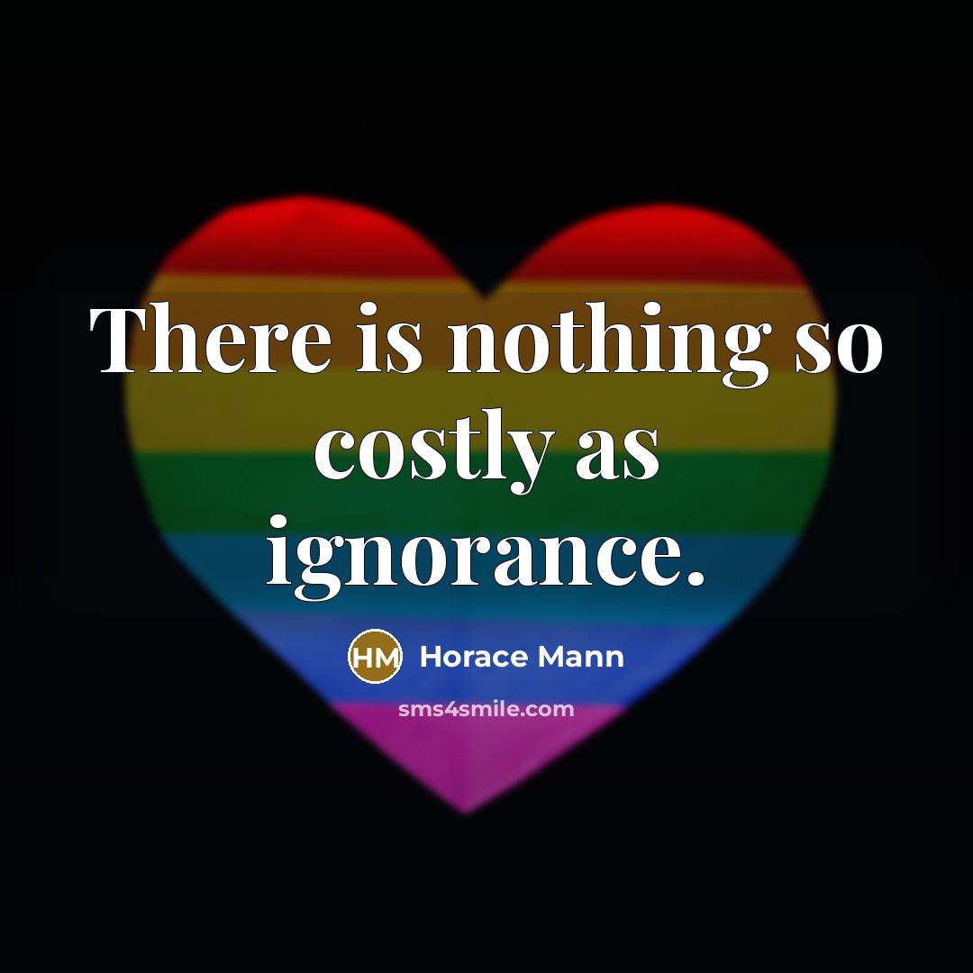 “There is nothing so costly as ignorance.” quote by Horace Mann