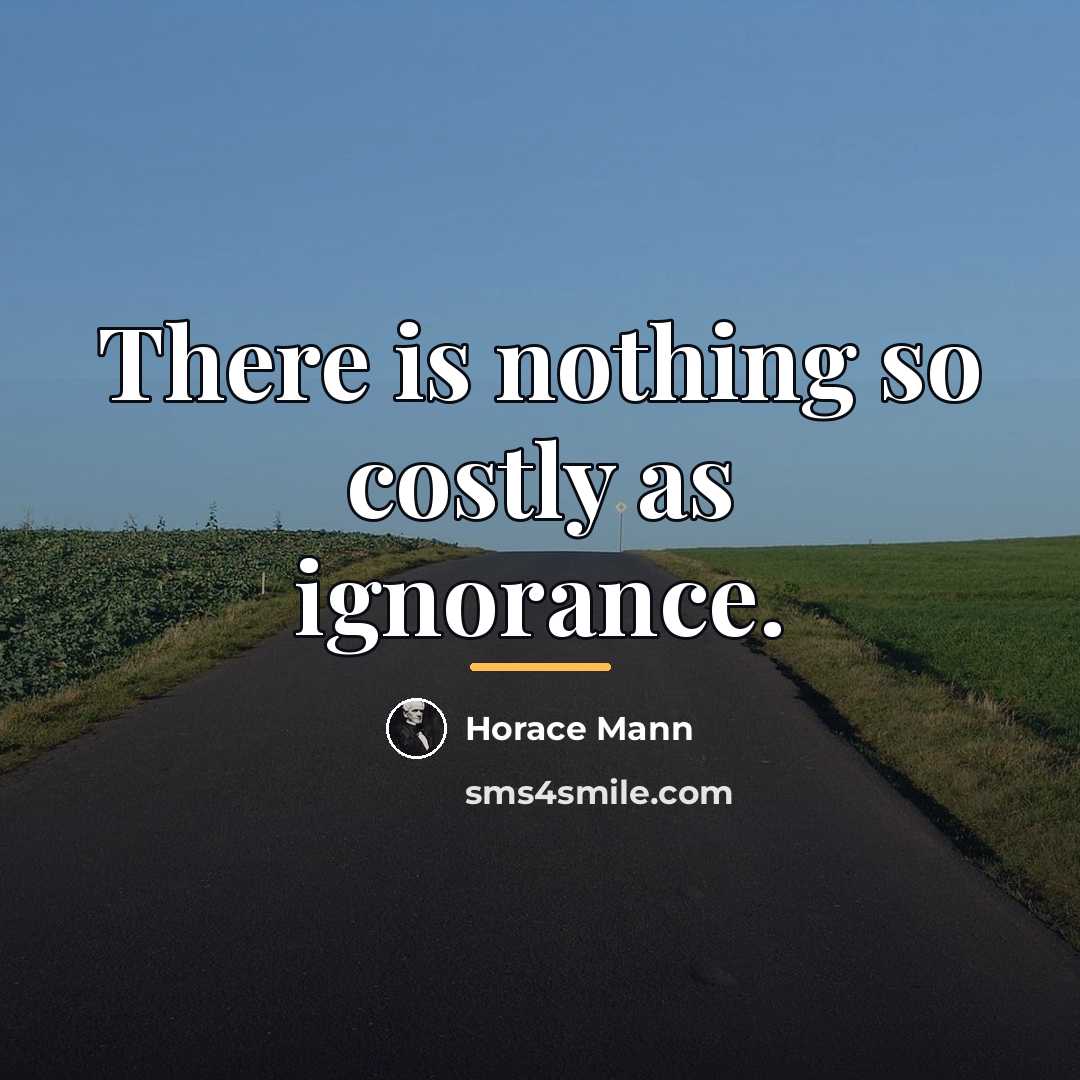“There is nothing so costly as ignorance.…” quote by Horace Mann