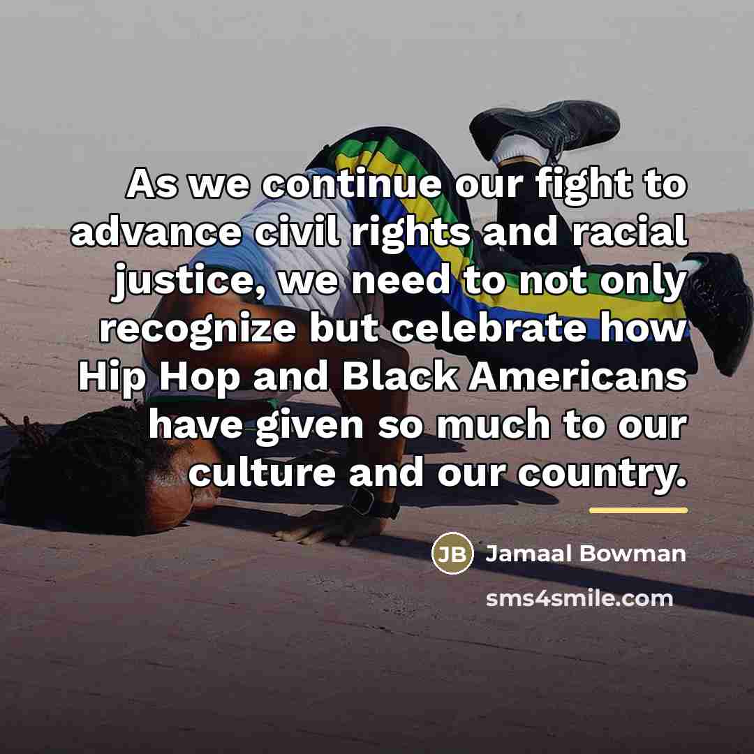 “As we continue our fight to advance civil rights and…” quote by Jamaal Bowman