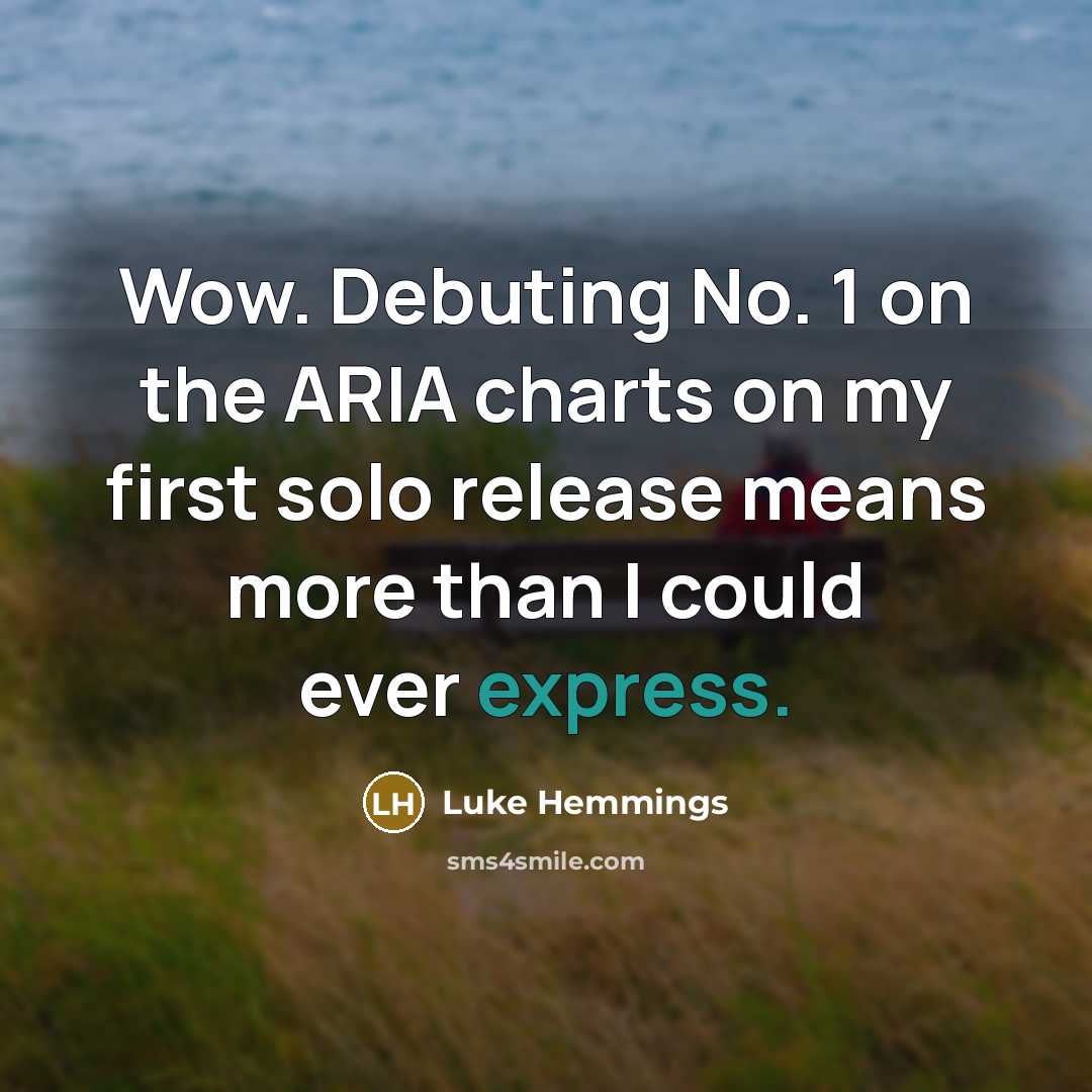 “Wow. Debuting No. 1 on the ARIA charts on my…” quote by Luke Hemmings