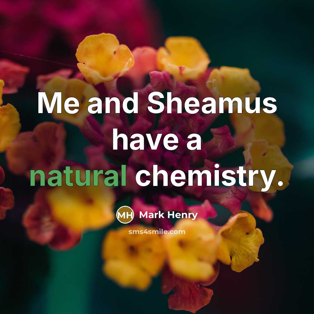 “Me and Sheamus have a natural chemistry.…” quote by Mark Henry