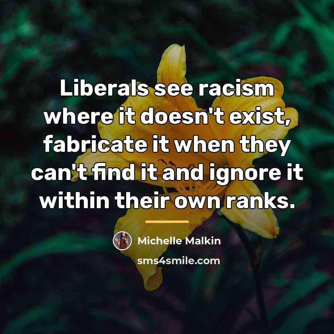 “Liberals see racism where it doesn't exist, fabricate it when…” quote by Michelle Malkin