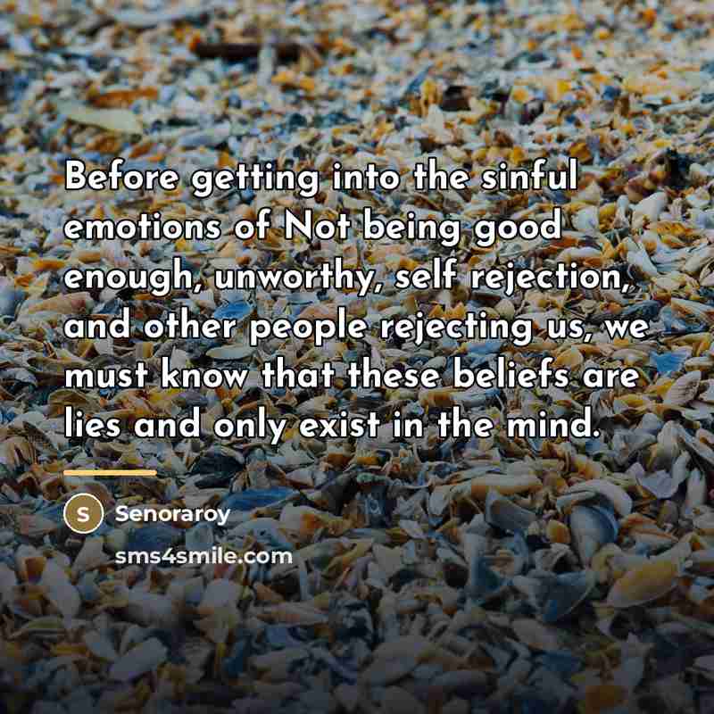 “Before getting into the sinful emotions of Not being good…” quote by Senoraroy