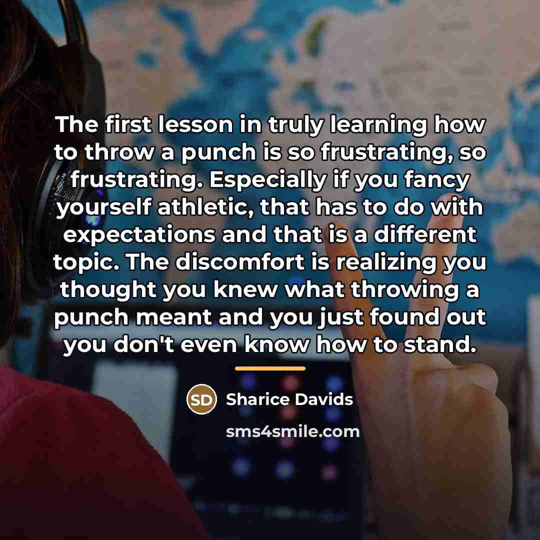 “The first lesson in truly learning how to throw a…” quote by Sharice Davids