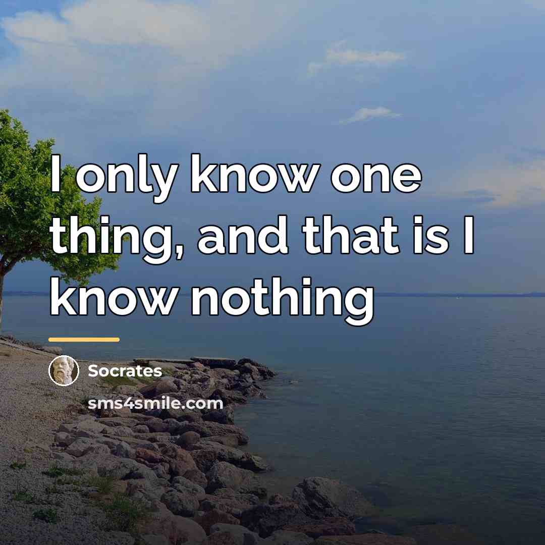 “I only know one thing, and that is I know…” quote by Socrates