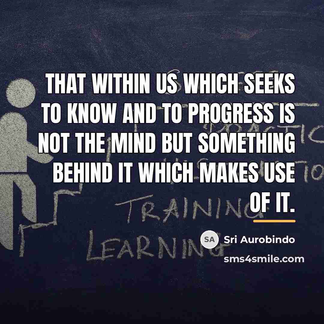 “That within us which seeks to know and to progress…” quote by Sri Aurobindo
