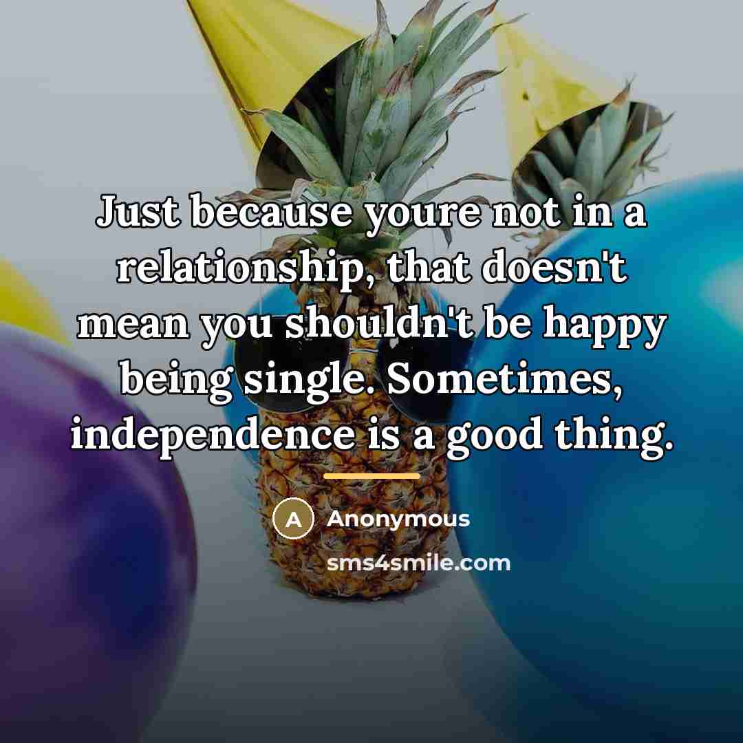 “Just because youre not in a relationship, that doesn't mean…” quote by Anonymous