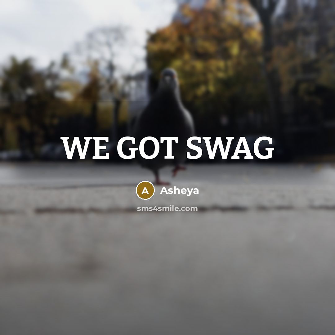 “WE GOT SWAG” quote by Asheya