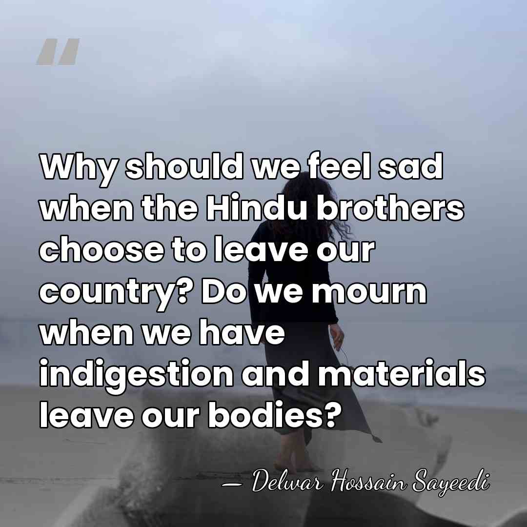 Why should we feel sad when the Hindu brothers choose to leave&hellip; - Delwar Hossain Sayeedi