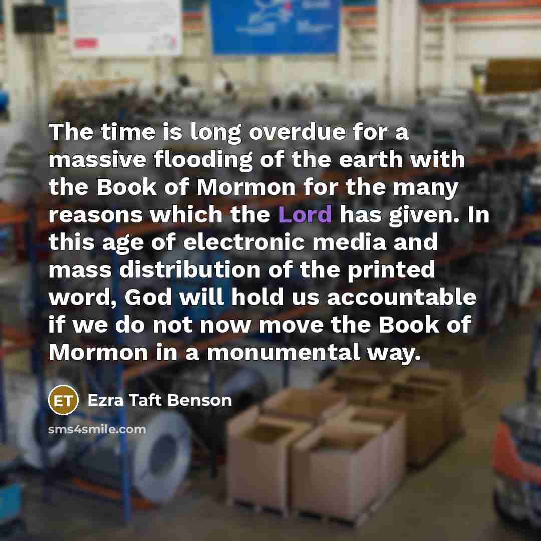 “The time is long overdue for a massive flooding of…” quote by Ezra Taft Benson