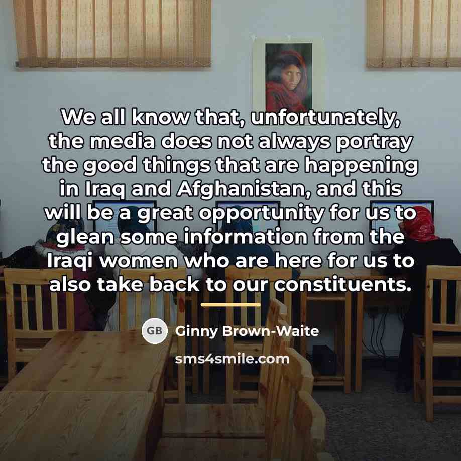 “We all know that, unfortunately, the media does not always…” quote by Ginny Brown-Waite