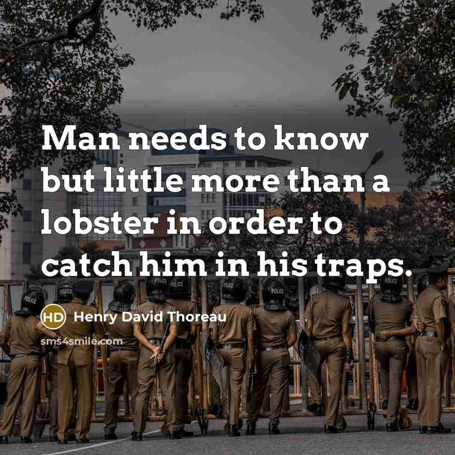 “Man needs to know but little more than a lobster…” quote by Henry David Thoreau