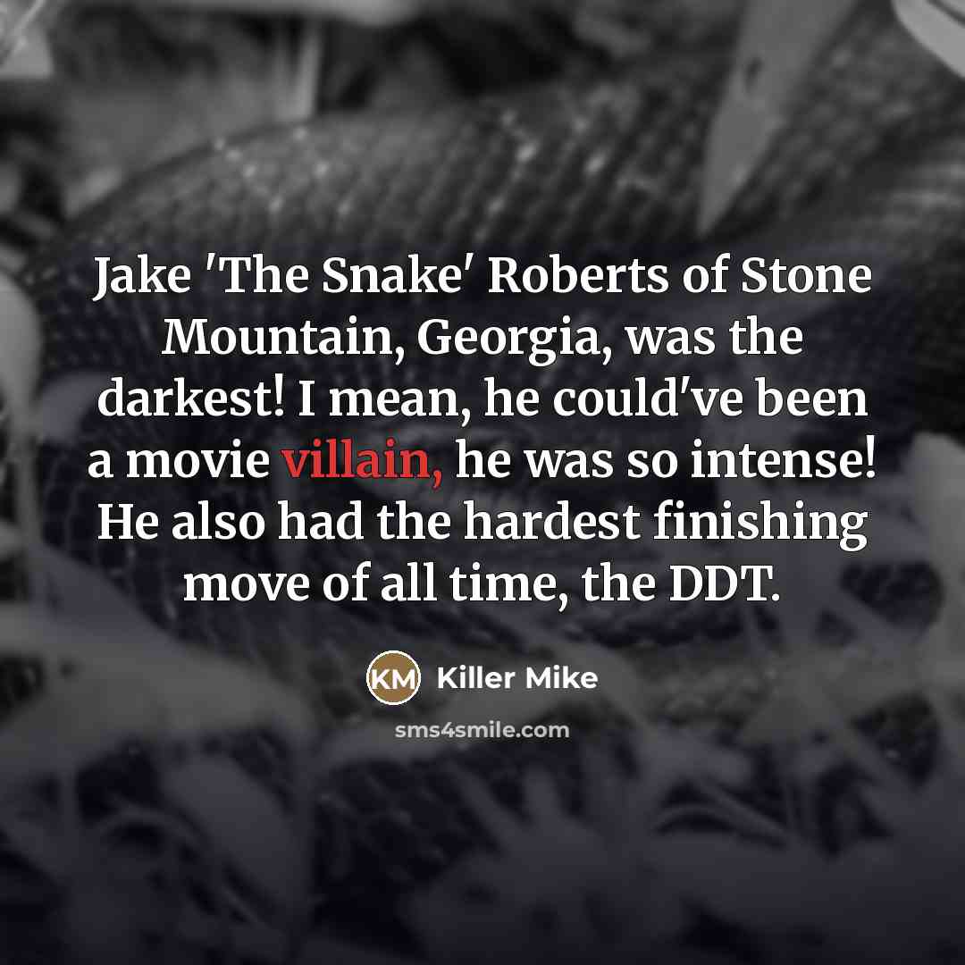 “Jake 'The Snake' Roberts of Stone Mountain, Georgia, was the…” quote by Killer Mike
