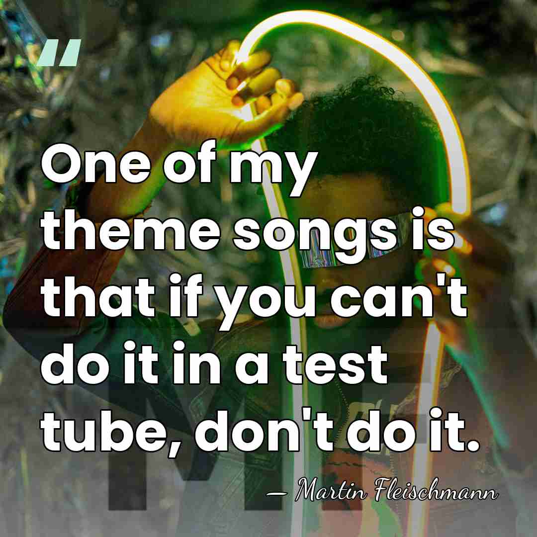 One of my theme songs is that if you can't do it&hellip; - Martin Fleischmann