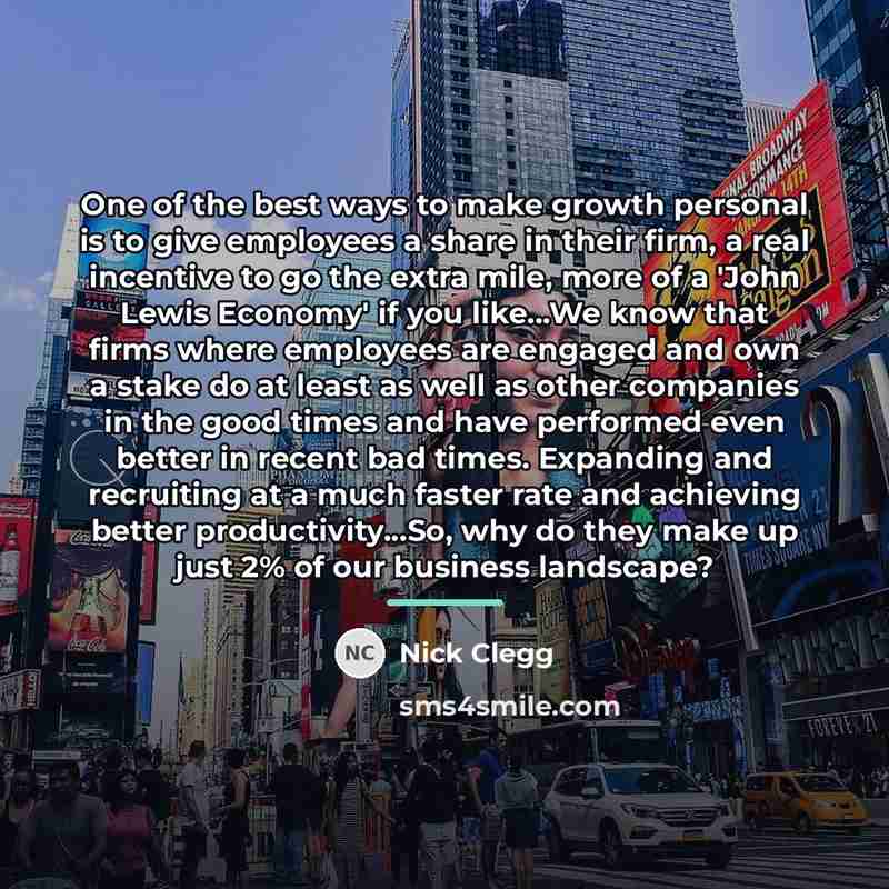 “One of the best ways to make growth personal is…” quote by Nick Clegg