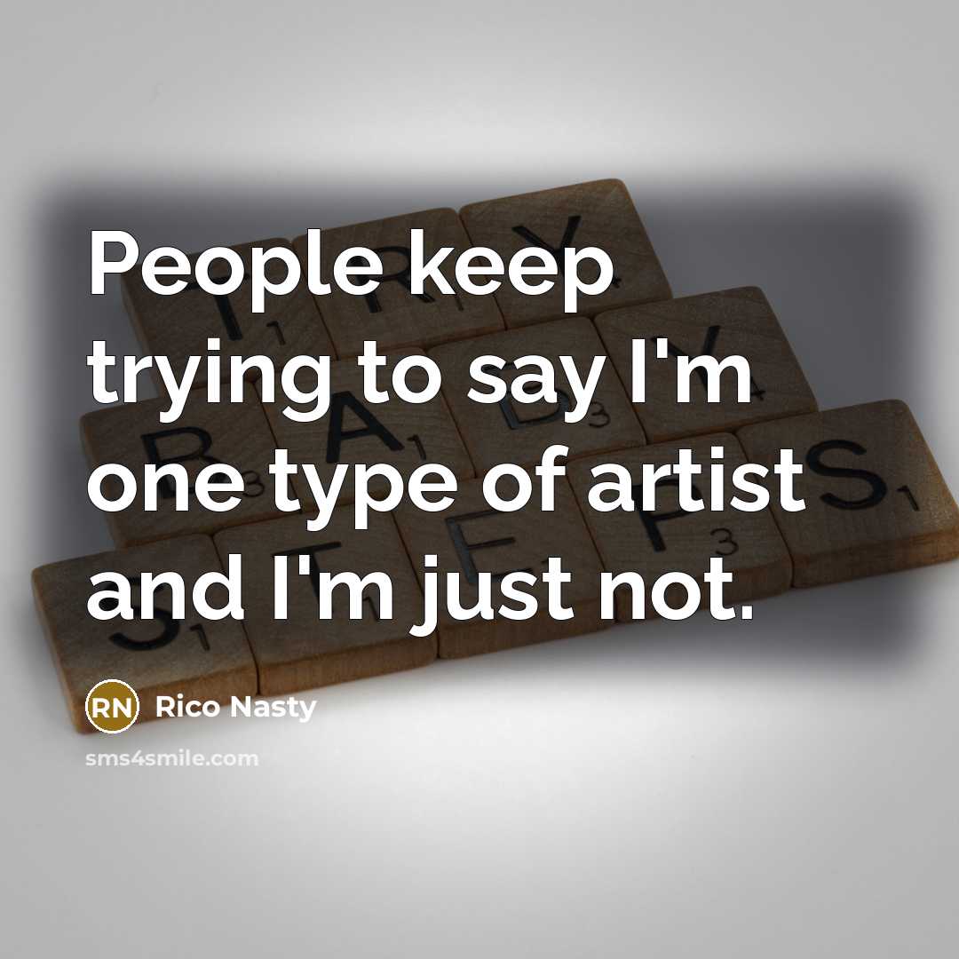 “People keep trying to say I'm one type of artist…” quote by Rico Nasty