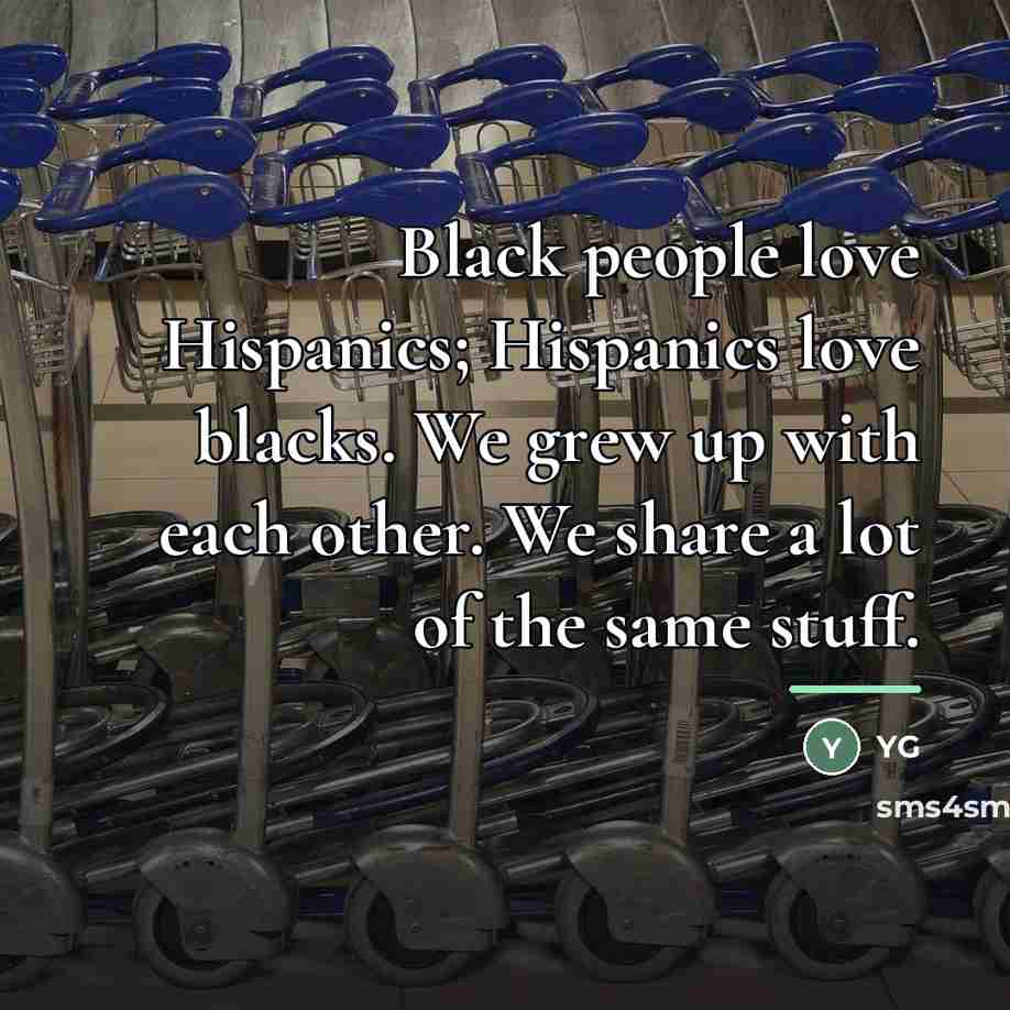 “Black people love Hispanics; Hispanics love blacks. We grew up…” quote by YG
