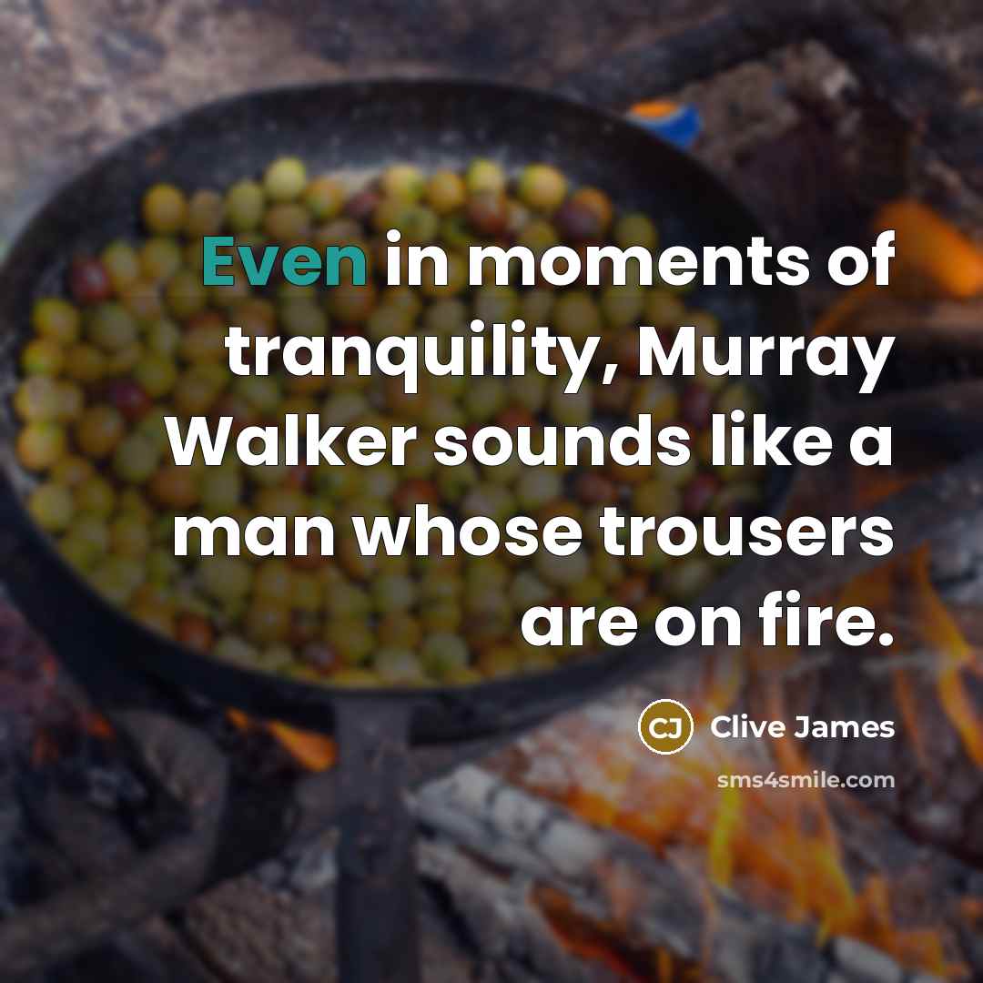 “Even in moments of tranquility, Murray Walker sounds like a…” quote by Clive James