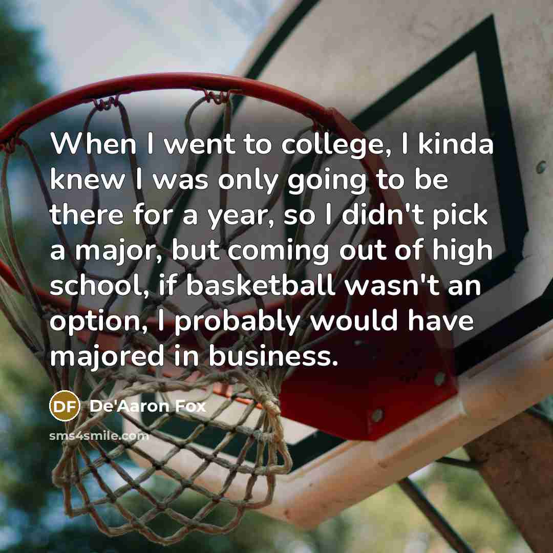 “When I went to college, I kinda knew I was…” quote by De'Aaron Fox