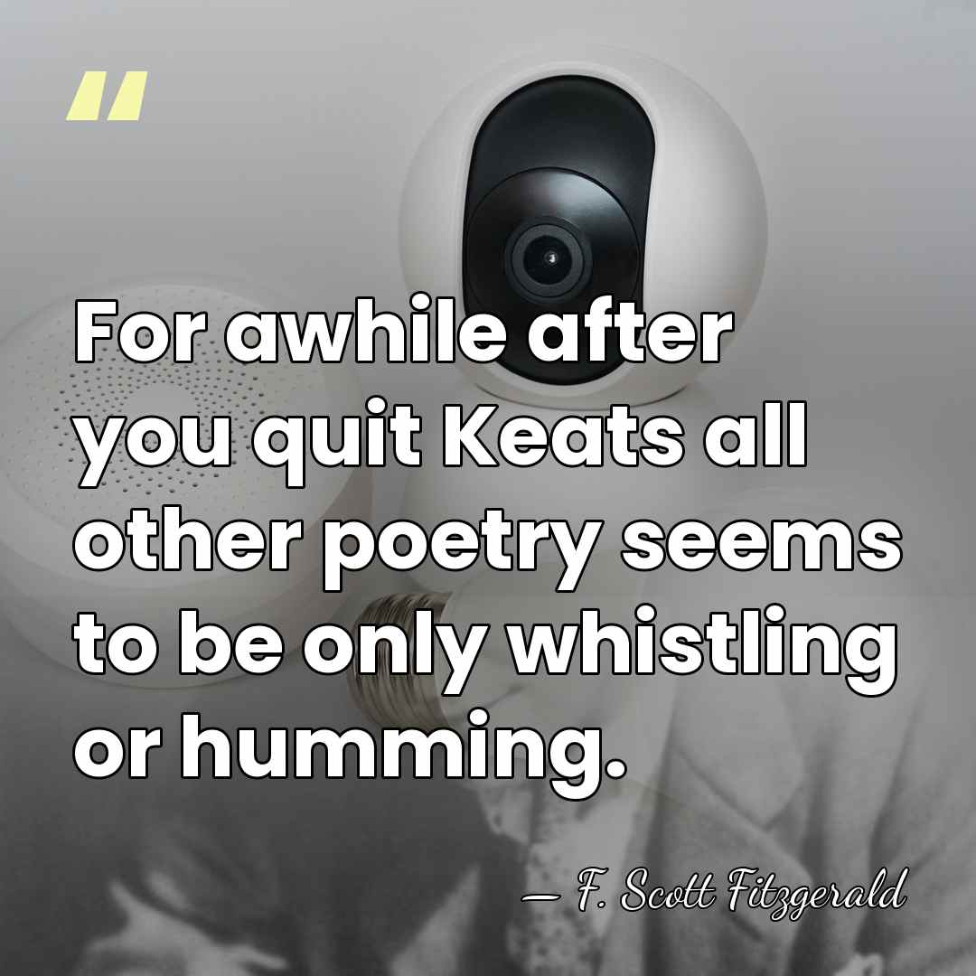 For awhile after you quit Keats all other poetry seems to be&hellip; - F. Scott Fitzgerald