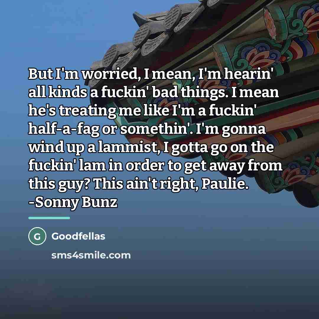 “But I'm worried, I mean, I'm hearin' all kinds a…” quote by Goodfellas