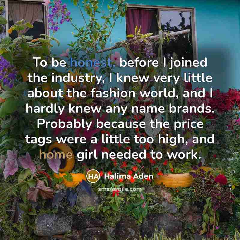 “To be honest, before I joined the industry, I knew…” quote by Halima Aden