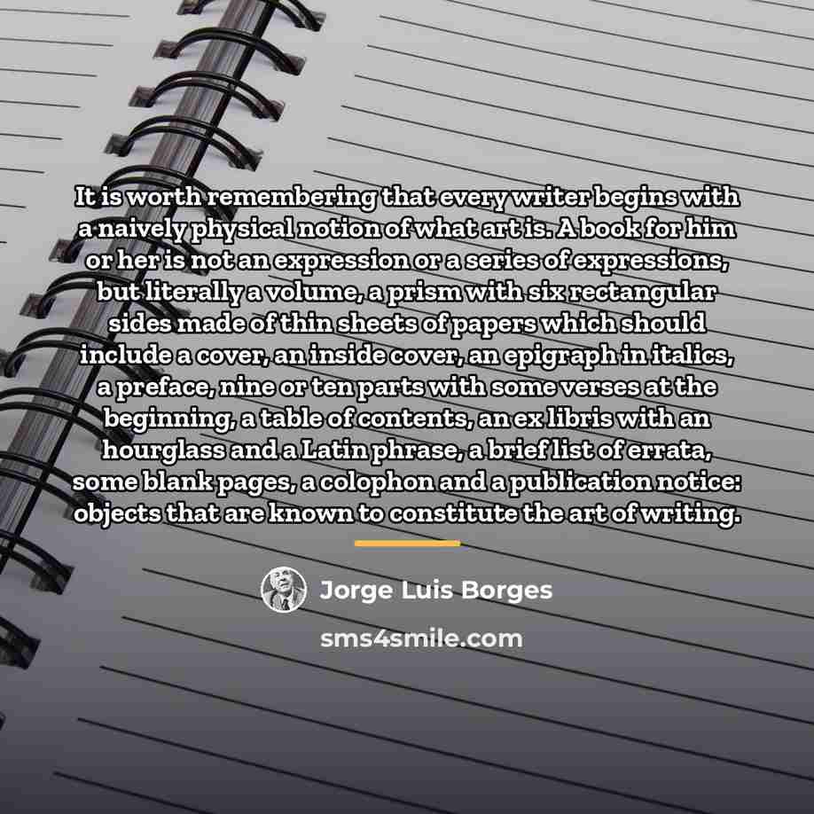 “It is worth remembering that every writer begins with a…” quote by Jorge Luis Borges