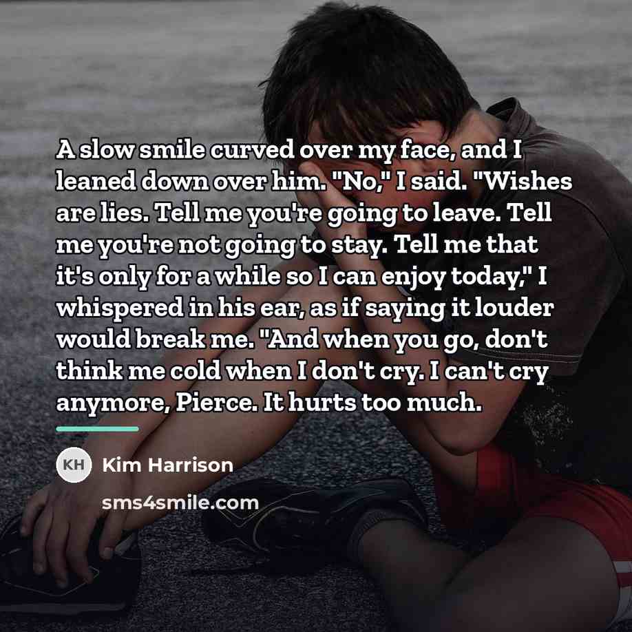 “A slow smile curved over my face, and I leaned…” quote by Kim Harrison