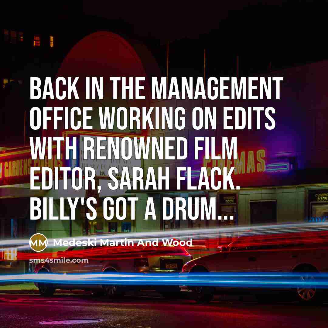 “Back in the management office working on edits with renowned…” quote by Medeski Martin And Wood