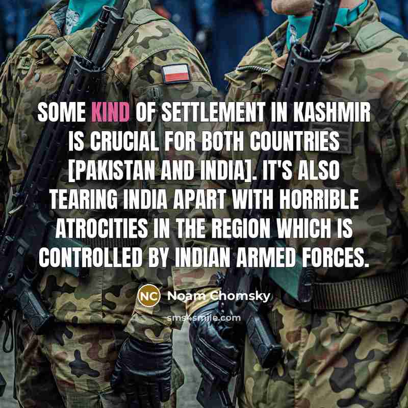 “Some kind of settlement in Kashmir is crucial for both…” quote by Noam Chomsky