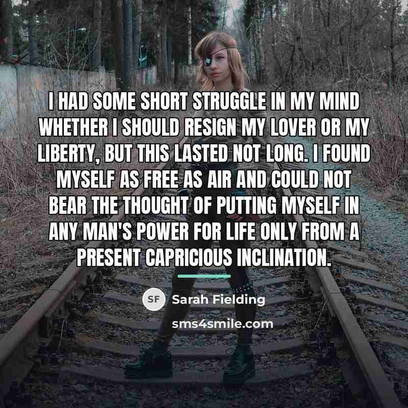 “I had some short struggle in my mind whether I…” quote by Sarah Fielding
