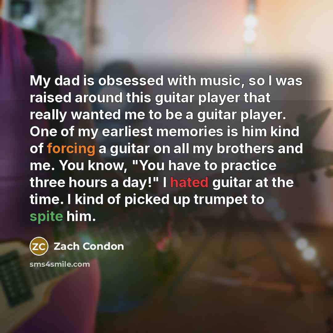 “My dad is obsessed with music, so I was raised…” quote by Zach Condon