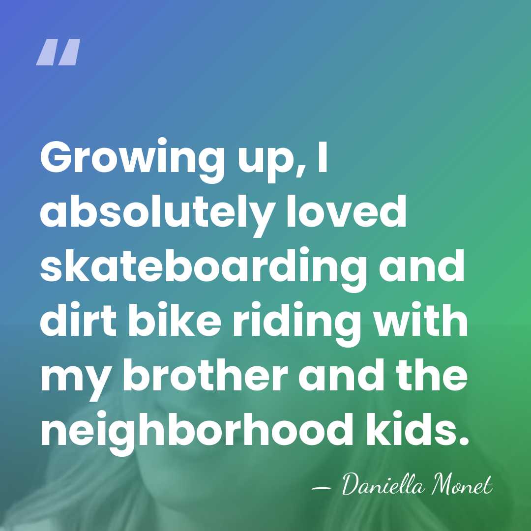 Growing up, I absolutely loved skateboarding and dirt bike riding with my&hellip; - Daniella Monet