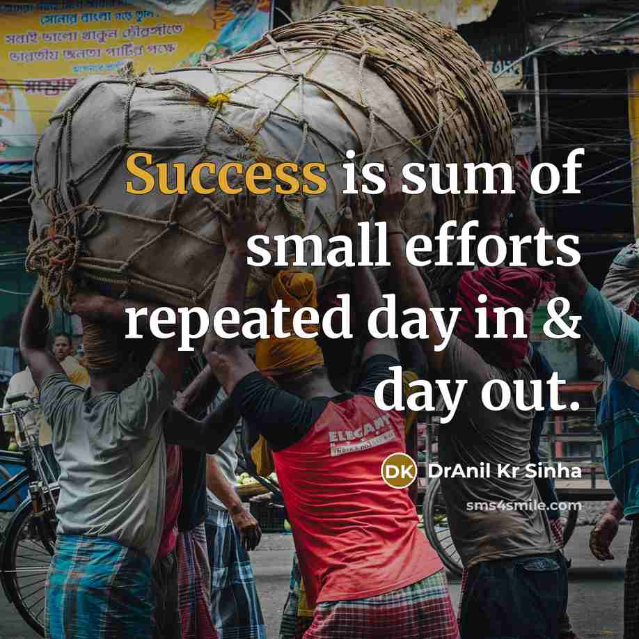 “Success is sum of small efforts repeated day in &…” quote by DrAnil Kr Sinha