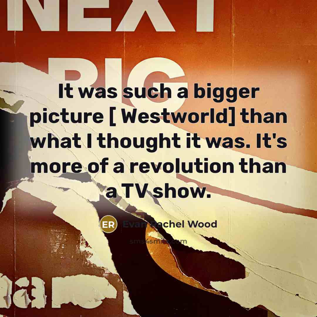 “It was such a bigger picture [ Westworld] than what…” quote by Evan Rachel Wood