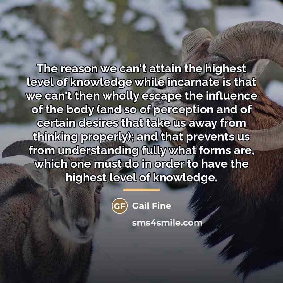 “The reason we can't attain the highest level of knowledge…” quote by Gail Fine