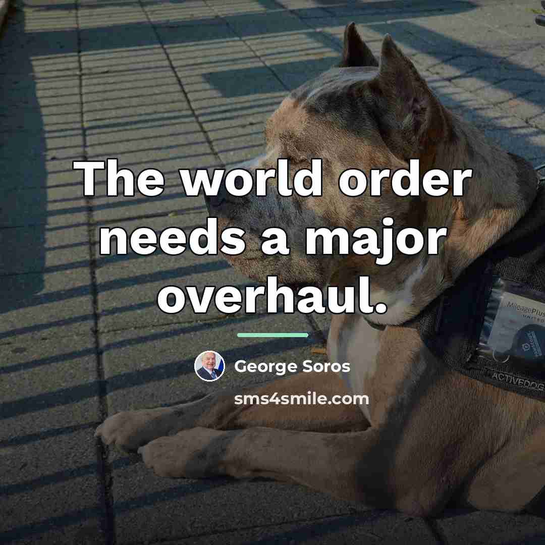 “The world order needs a major overhaul.…” quote by George Soros