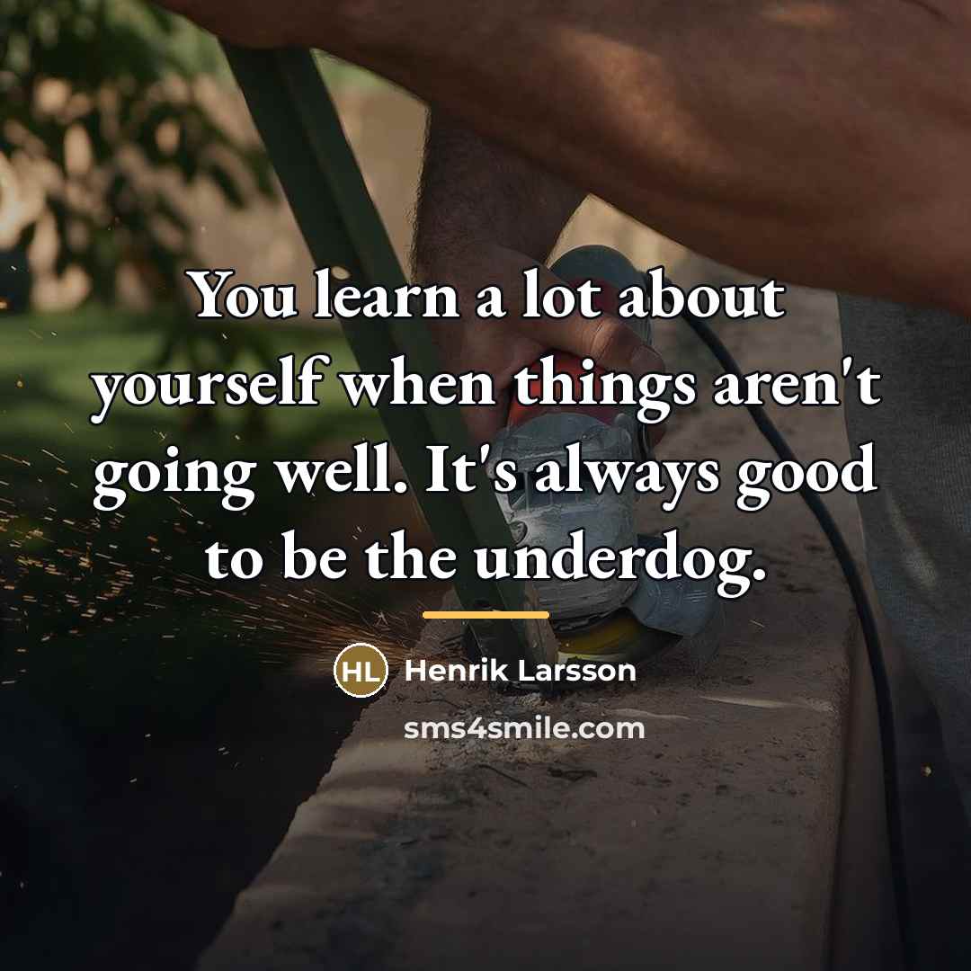 “You learn a lot about yourself when things aren't going…” quote by Henrik Larsson