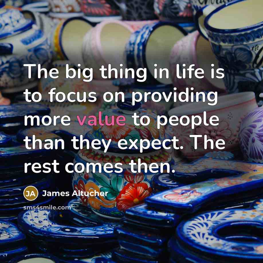 “The big thing in life is to focus on providing…” quote by James Altucher