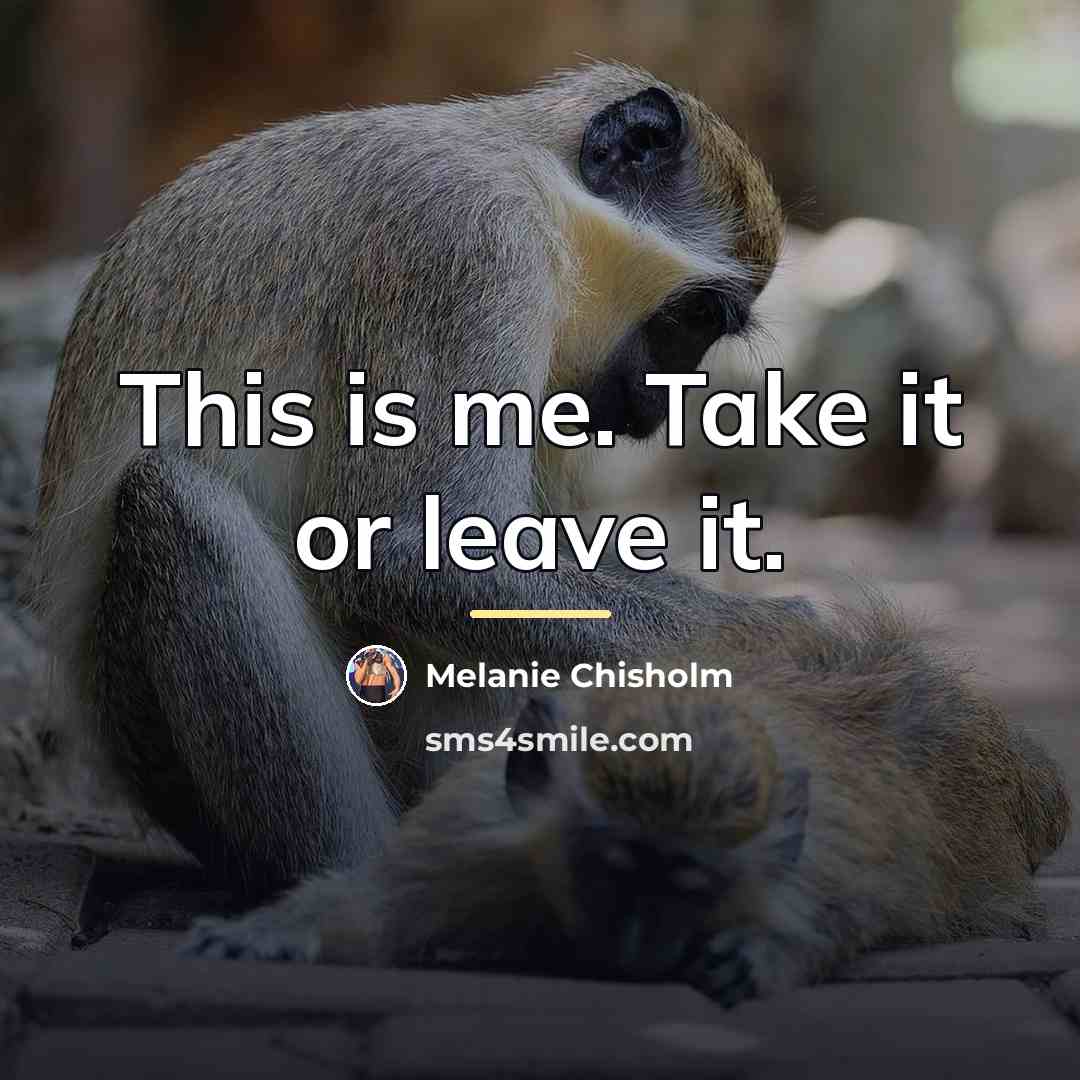 “This is me. Take it or leave it.…” quote by Melanie Chisholm