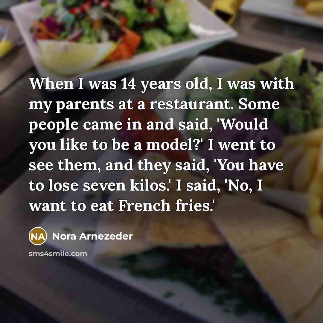 “When I was 14 years old, I was with my…” quote by Nora Arnezeder