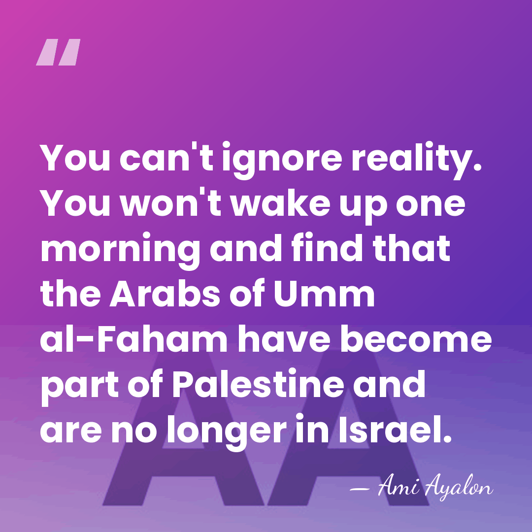 You can't ignore reality. You won't wake up one morning and find&hellip; - Ami Ayalon