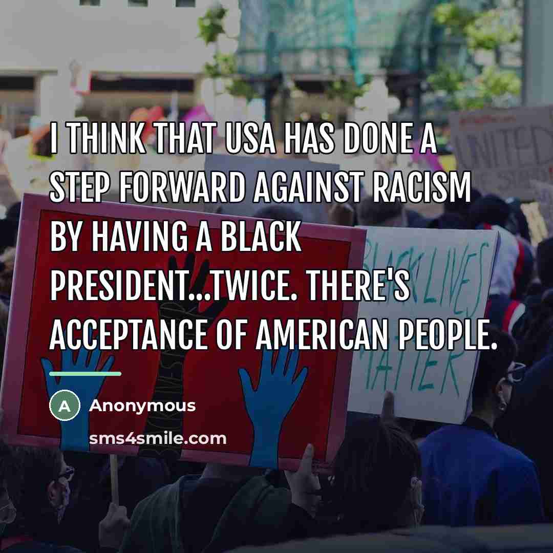 “I think that USA has done a step forward against…” quote by Anonymous