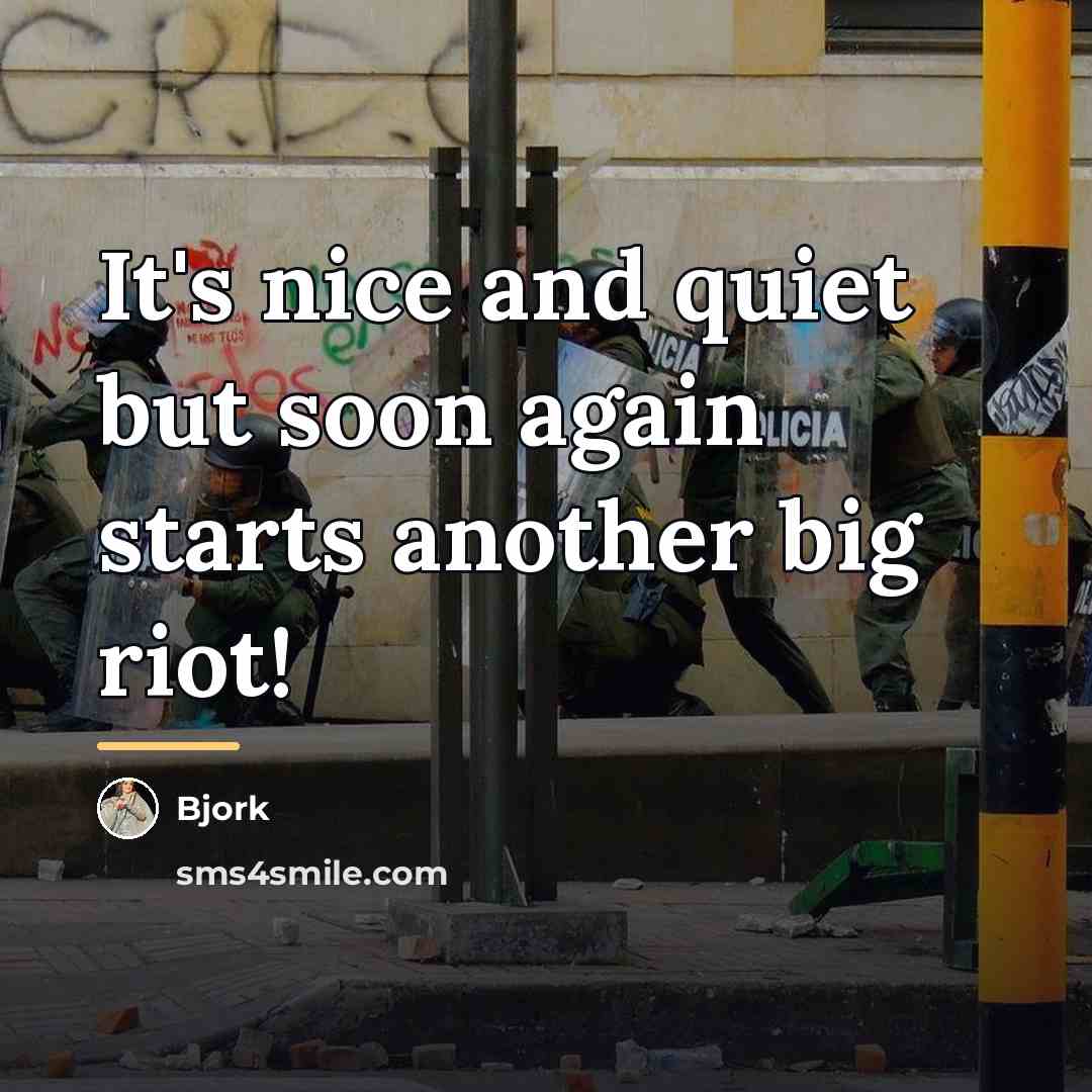 “It's nice and quiet but soon again starts another big…” quote by Bjork