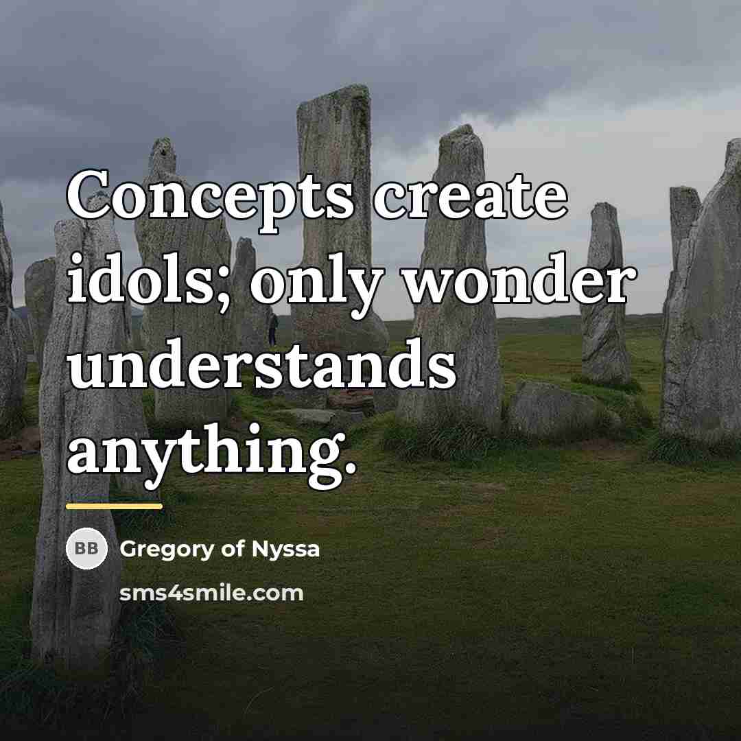 “Concepts create idols; only wonder understands anything.…” quote by Gregory of Nyssa