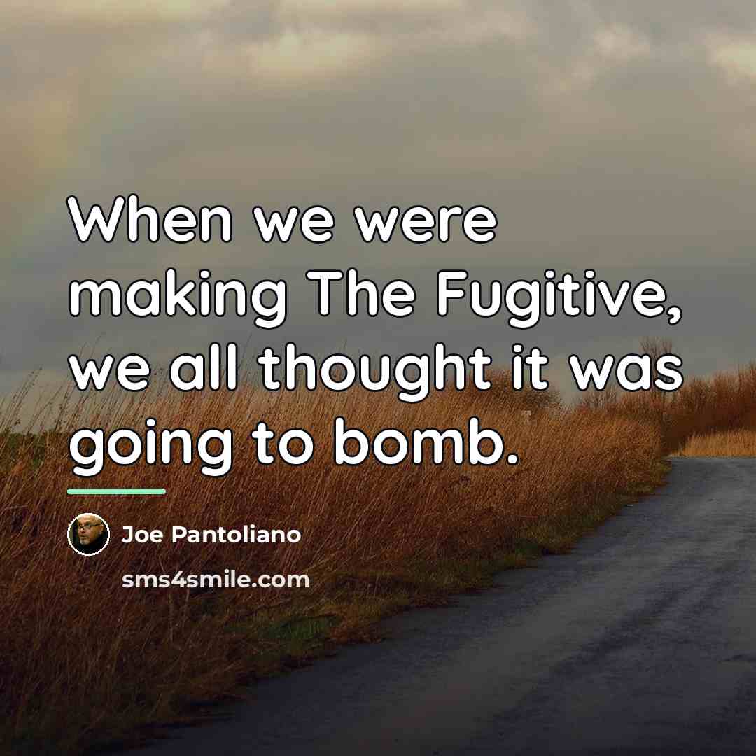 “When we were making The Fugitive, we all thought it…” quote by Joe Pantoliano