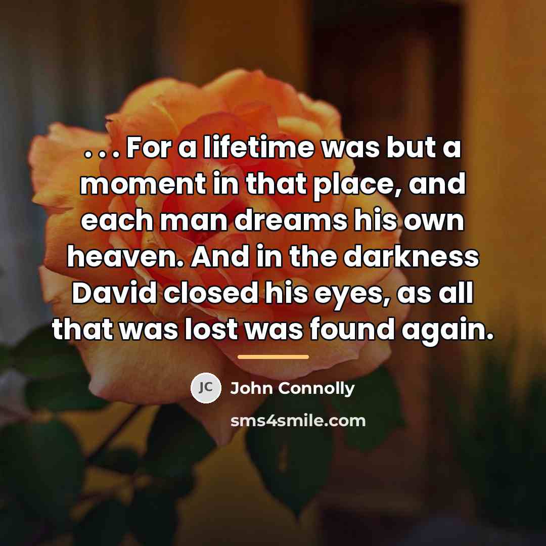 “. . . For a lifetime was but a moment…” quote by John Connolly